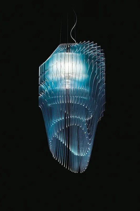 Lustra design Art Deco realizata manual Avia M Blue