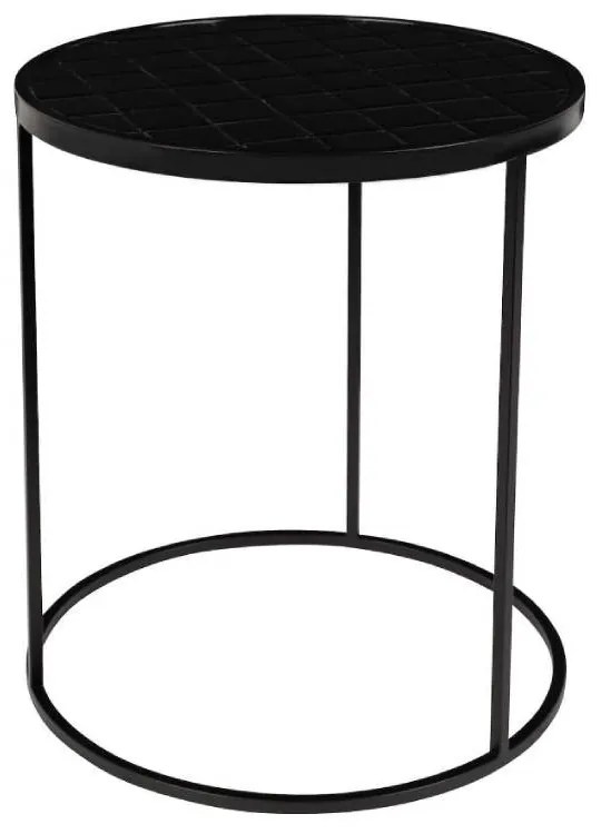 Masuta de cafea rotunda ceramica neagra Glazed