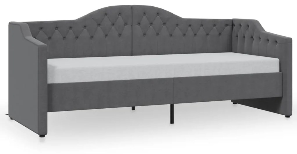 337184 vidaXL Pat de zi, gri închis, 90x200 cm, textil, USB