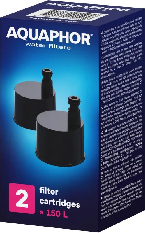 Set 2 filtre pentru sticla de apa Aquaphor City 270002, Negru