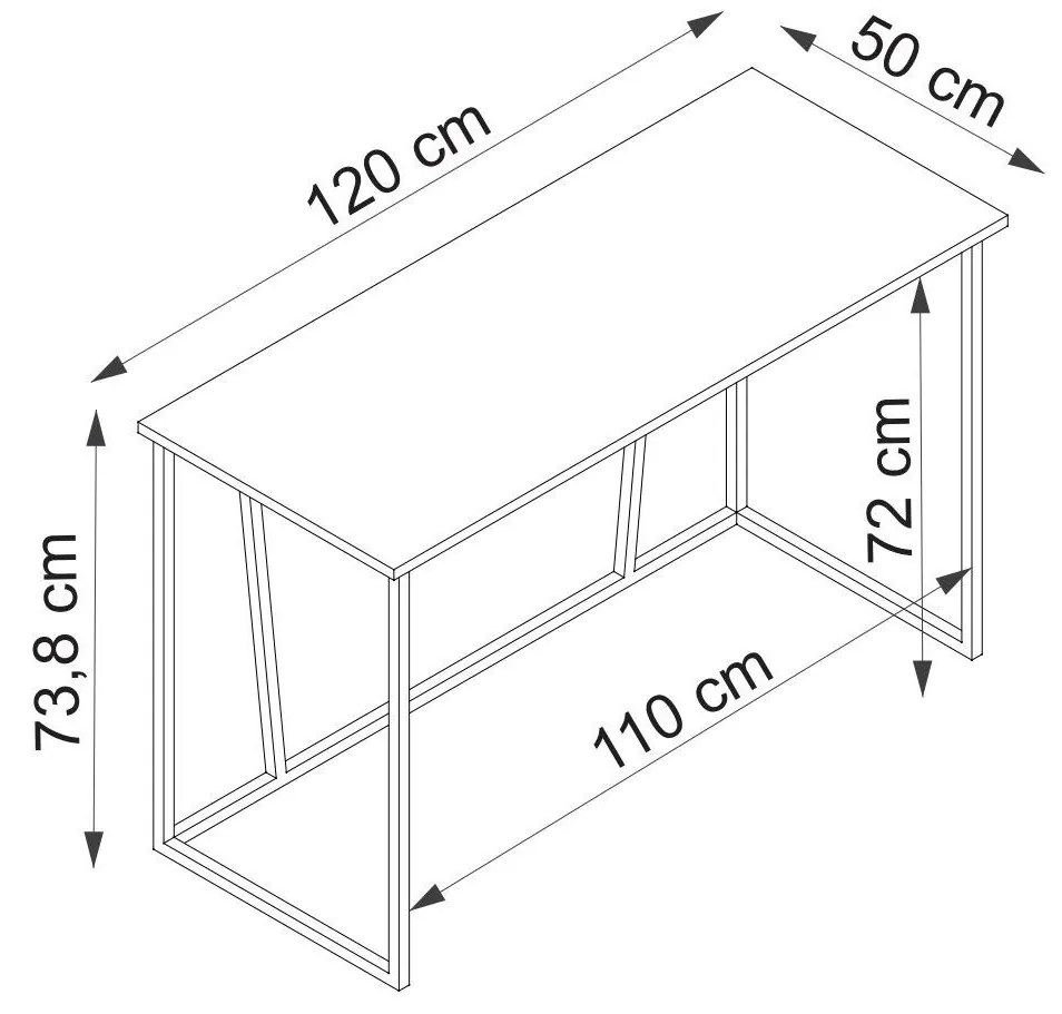 Masă PC Nidupe 5 (stejar zafir + alb) . 1094958