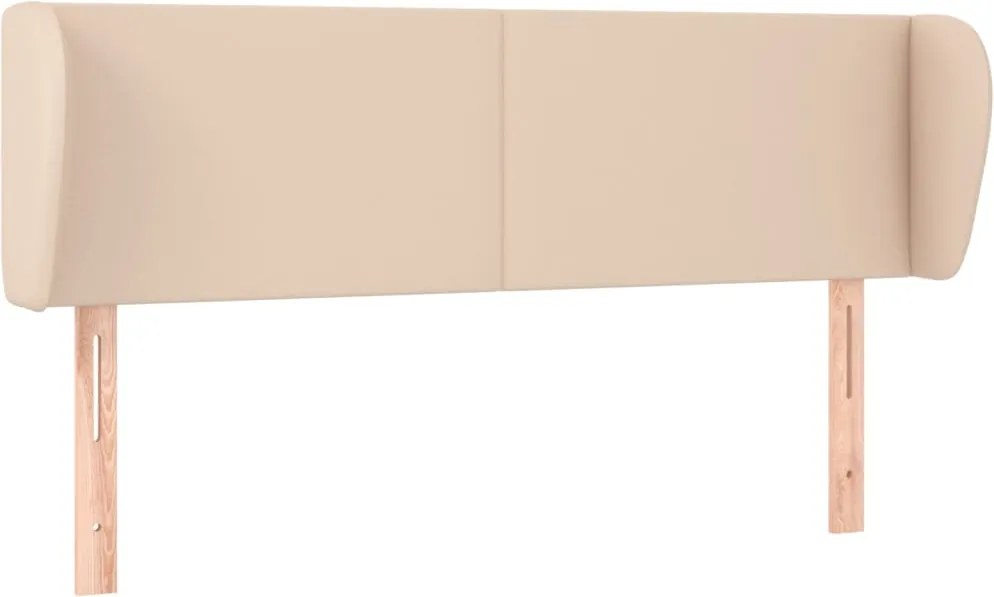 vidaXL Tăblie pat cu aripioare cappuccino 147x23x78/88cm piele eco