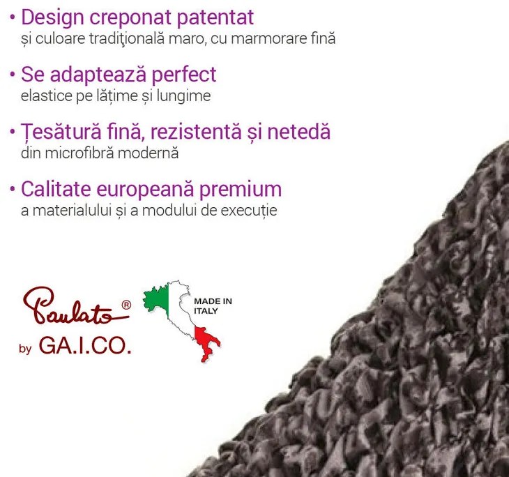 Huse bielastice MARMO maro scaun cu spatar 2 buc (45 x 45 x 50 cm)