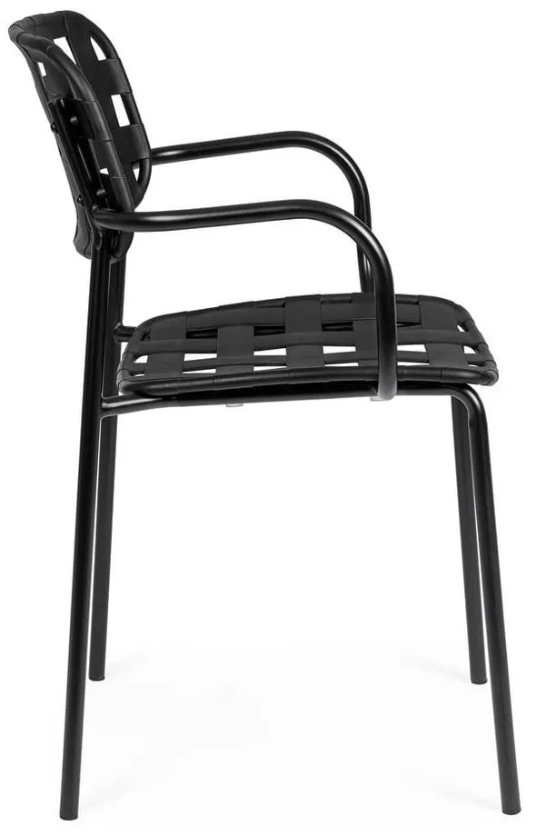 Scaune de grădină negre 4 buc. din metal Clover – Bizzotto