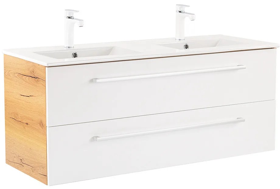Dulap inferior Vario Clam 120 cu lavoar stejar-alb