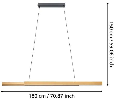 Lustră LED dimabilă pe cablu Eglo 390369 MONTEBUONO LED/21W/230V 3000K maro