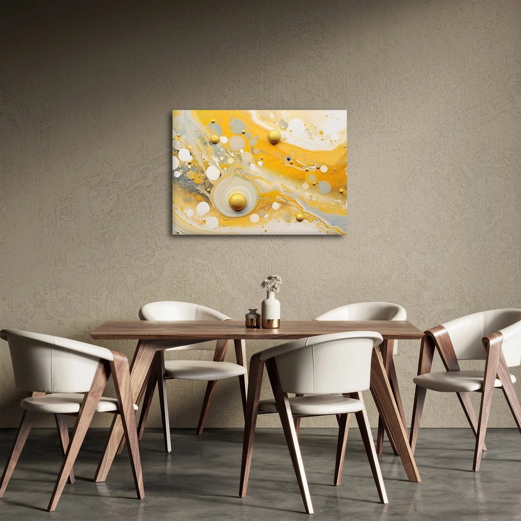 Tablou - fundal abstract cu decor de aur (70x50 cm)