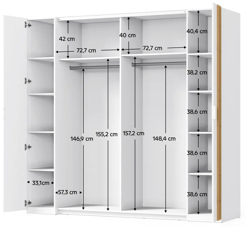 Set dormitor, alb stejar artisan, 160x200, FLORENS