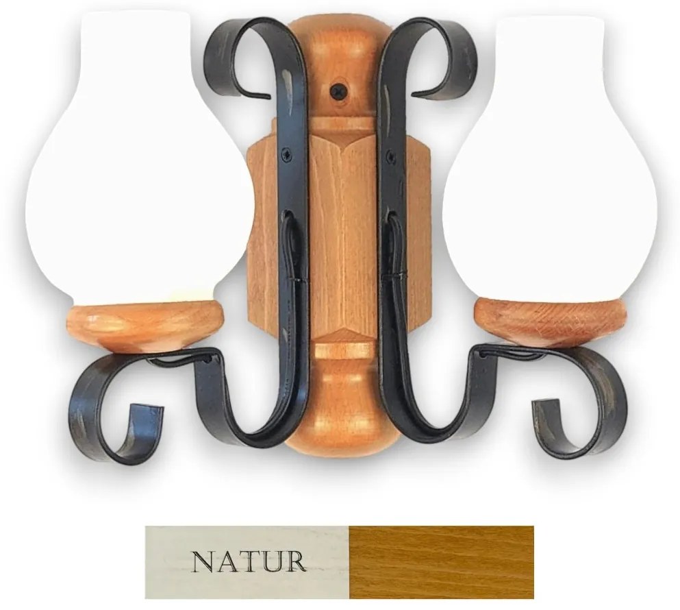 Aplica de perete rustica fabricata manual din lemn Rustic WOOD-RU-AP2