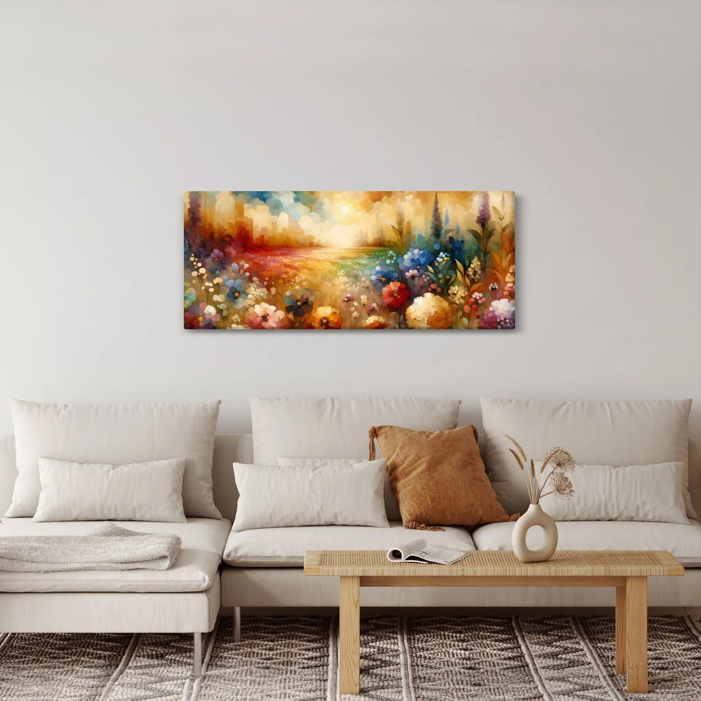 Tablou - Pajiște colorată (120x50 cm)