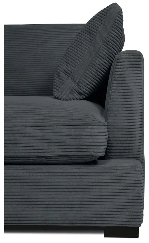 Canapea gri cu tapițerie din catifea reiată 236 cm Mobby – Scandic