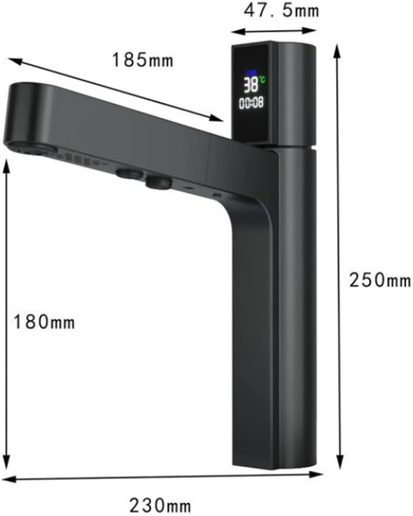 Robinet S98, Afisaj Digital Al Temperaturii, Culoare Negru
