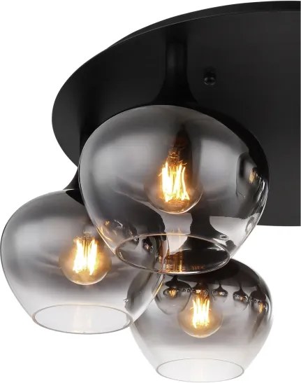 Globo 15548-6D - Lustră aplicată MAXY 6xE27/40W/230V Ø 65 cm neagră