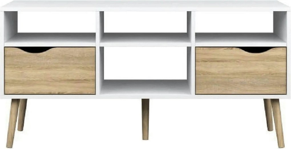 Comoda TV OSLO 75391, stejar sonoma/alb, PAL melaminat, 117x39x57 cm