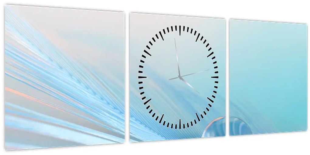 Tablou - Picătură albastră (cu ceas) (90x30 cm)