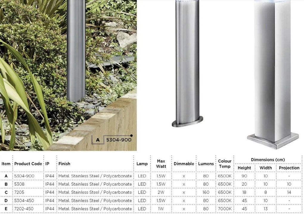 Stalp LED modern de exterior IP44 India H-45cm 5304-450 SRT
