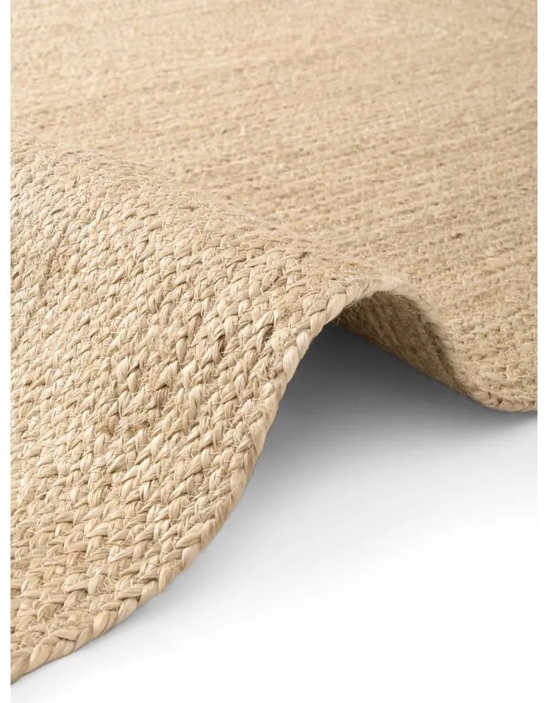 Covor tip traversă culoare naturală deschisă reversibil, țesut manual din iută 80x200 cm Sharmila Natural White – Hanse Home