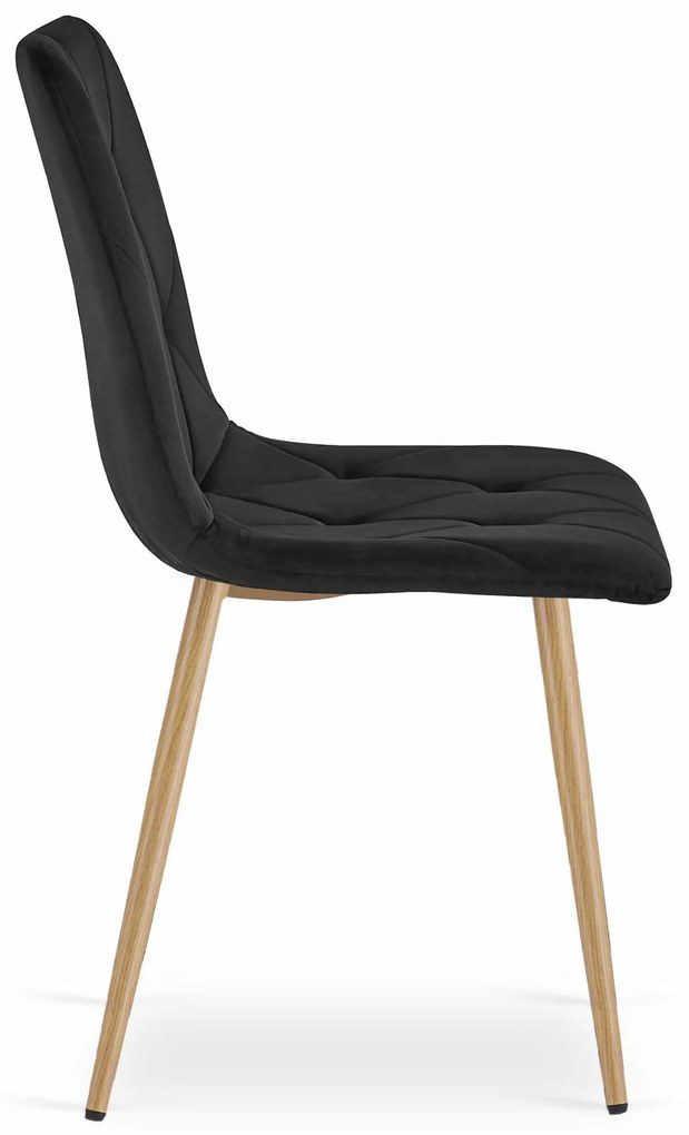 Scaun de sufragerie LIBRA din catifea neagra