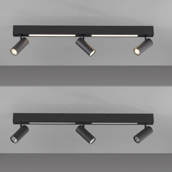 Schöner Wohnen 11794-18 - Spot LED DANTE 3xGU10/10W+LED/14,4W negru