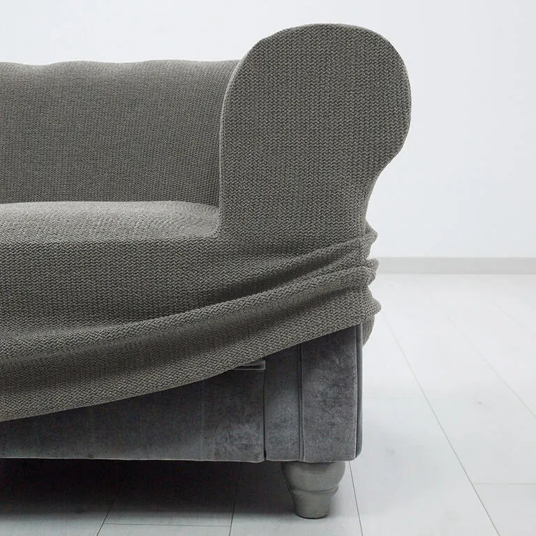 Huse super elastice HARMONIA gri colțar (l. 340 - 540 cm)
