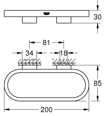 GROHE 41035000 - Suport pentru prosoape SELECTION, 200 mm, crom lucios