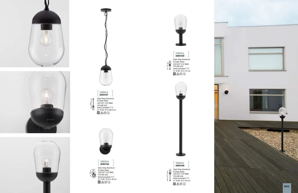 Stalp mic pentru iluminat exterior IP54 OMIKA