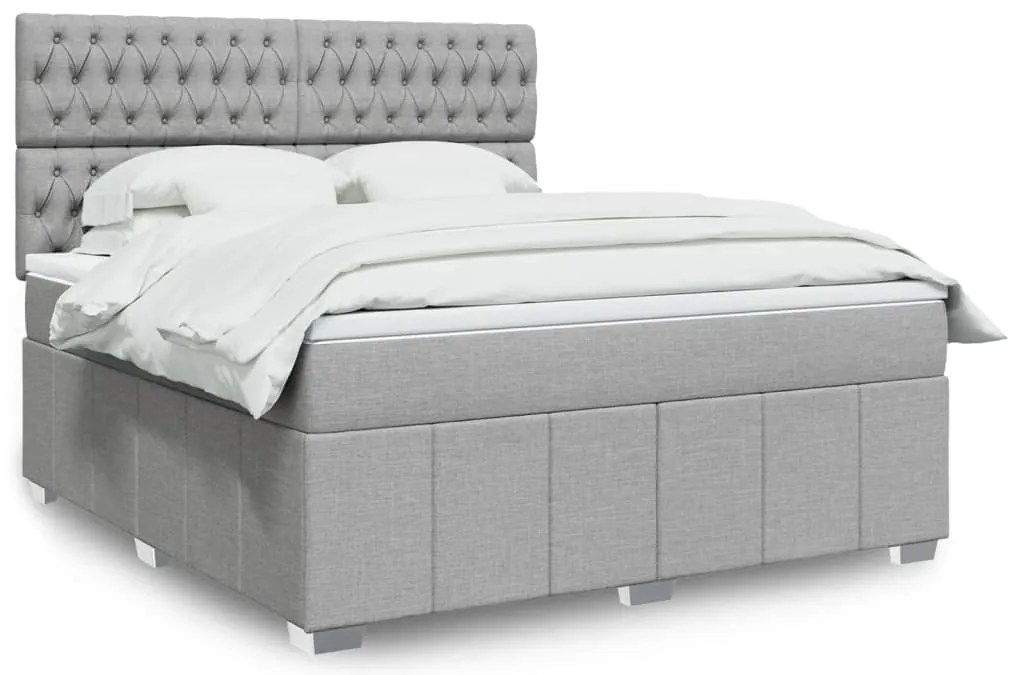 vidaXL Pat continental, gri deschis, 180x200 cm, material textil