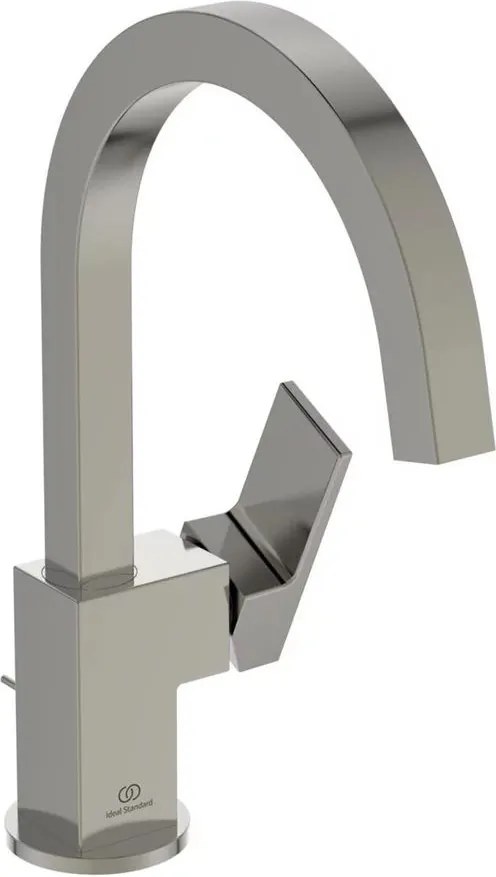 Baterie lavoar Ideal Standard Atelier Extra pipa rotativa argintiu Silver Storm cu ventil Pop-Up
