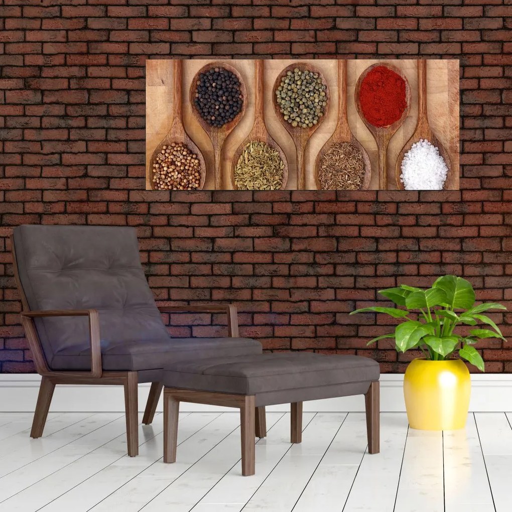 Tablou - condimente și linguri (120x50 cm)