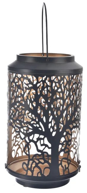 InDecor Sfeșnic metalic Copac negru, 15 x 15 x 23cm, M