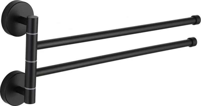 Mexen suport dublu rotativ pentru prosop, negru - 7039242-70