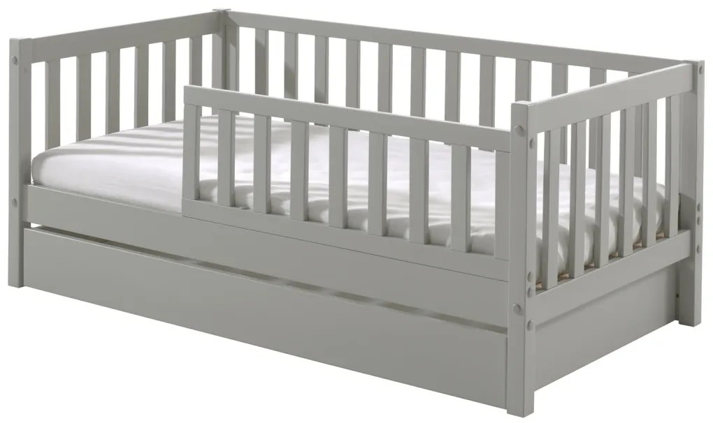 Set TODDLER format în Pat copii pentru copii mici (70 x 140 cm) cu sertar de depozitare.