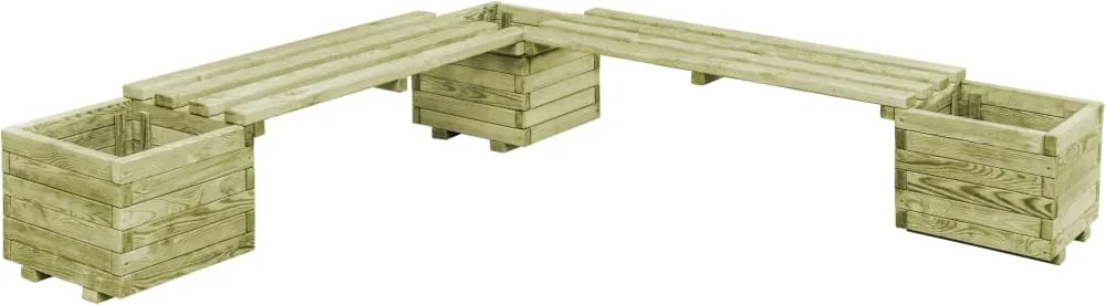 vidaXL Bancă de grădină cu jardiniere, lemn de pin tratat