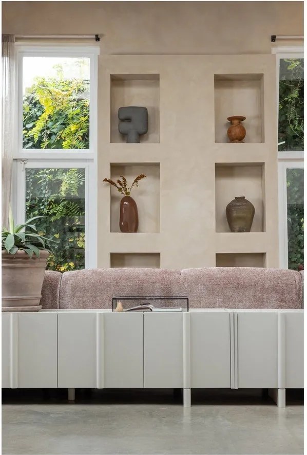 Comodă TV gri deschis din lemn de pin 152x53x46 cm Basu – WOOOD