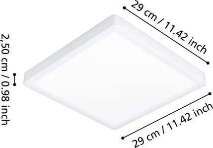 Eglo FUEVA 901337 - Plafonieră LED pentru baie, 13W, 230V, 29x29 cm, IP44, alb