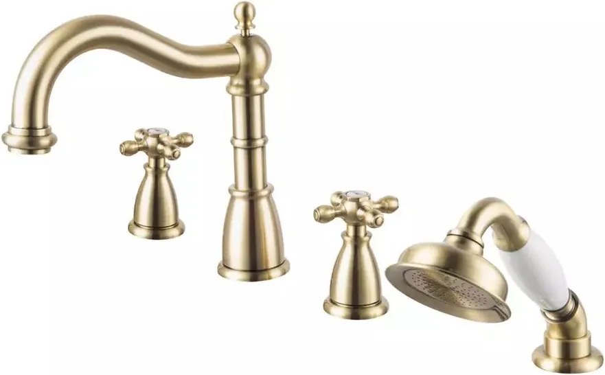 Baterie cada - dus FDesign Lacrima 4 elemente bronz periat cu set de dus