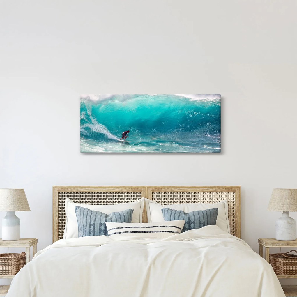 Tablou - Surfer în valuri (120x50 cm)