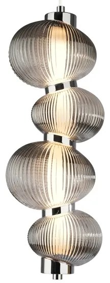 Lustră LED suspendată pe cablu BOLLA, 17W/230V, Ø 16 cm, crom lucios/gri fumuriu