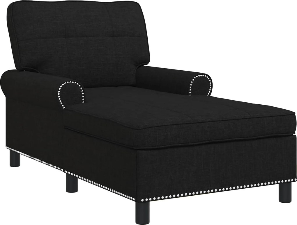 vidaXL șezlong de relaxare cu pernă Negru 91 x 157 x 91 cm țesătură