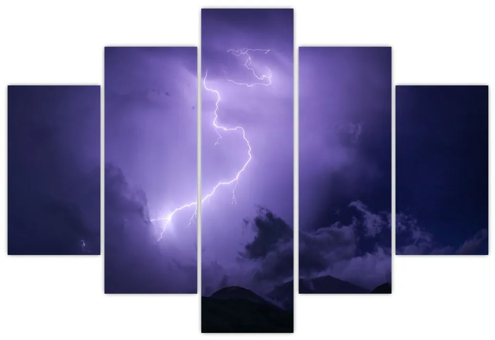 Tablou - cerul violet cu fulger (150x105 cm)