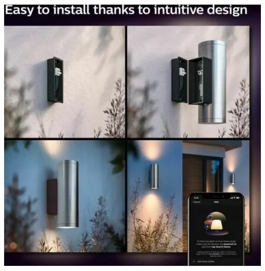 Corp de iluminat LED RGB de exterior Philips 17463/47/P7 Hue APPEAR 2xLED/8W/230V IP44