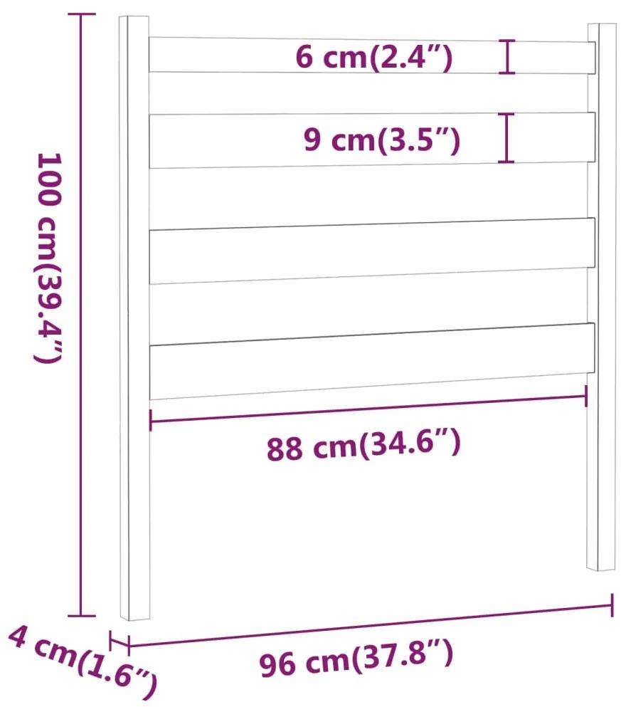 Tablie de pat, alb, 96x4x100 cm, lemn masiv de pin Alb, 96 x 4 x 100 cm, 1