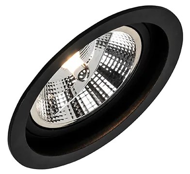 Set de 6 spoturi încastrate rotunde, reglabile, negre - Chuck 111
