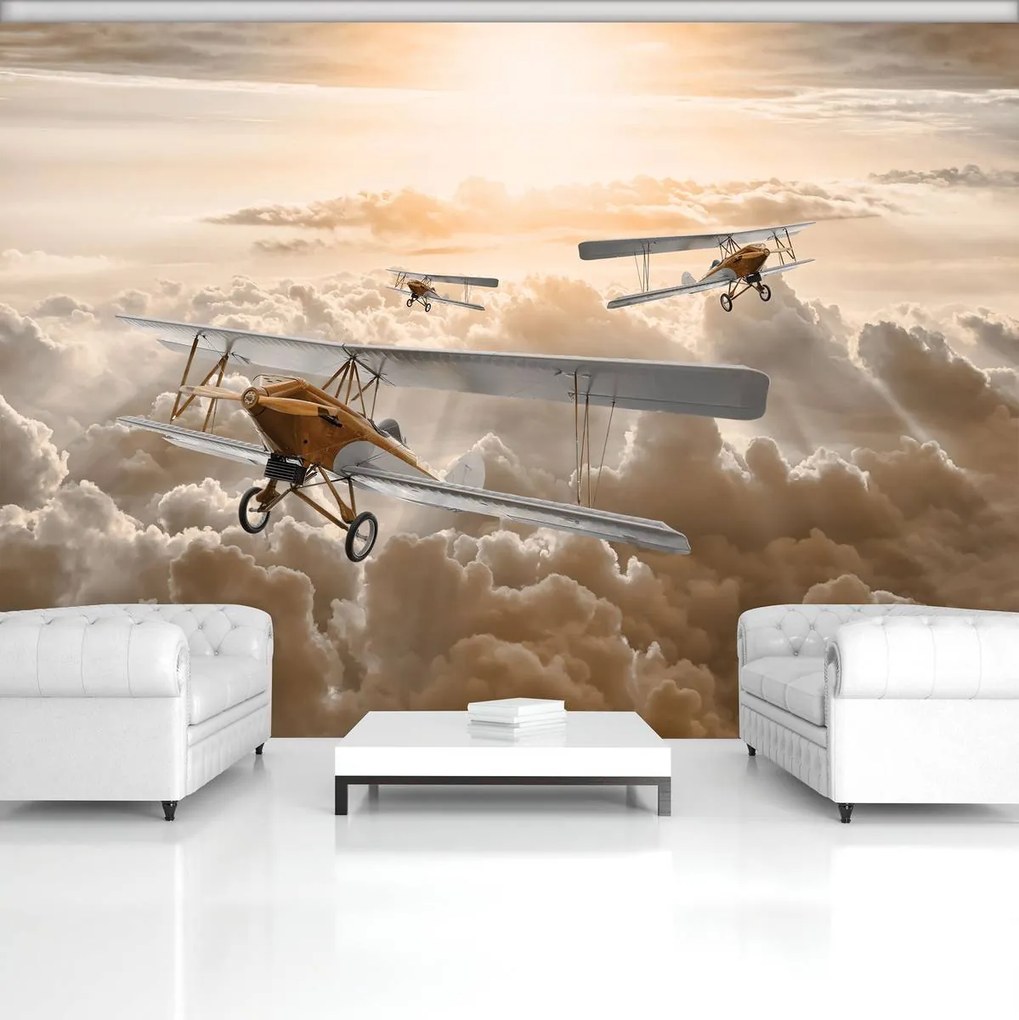 Fototapet - Avioane deasupra norilor (152,5x104 cm)