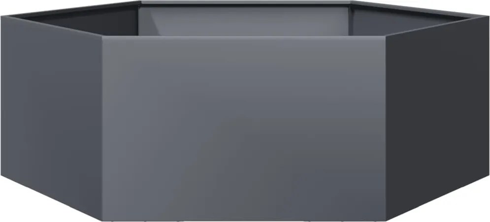 vidaXL Jardinieră de grădină antracit 138x120x45 cm oțel hexagonal