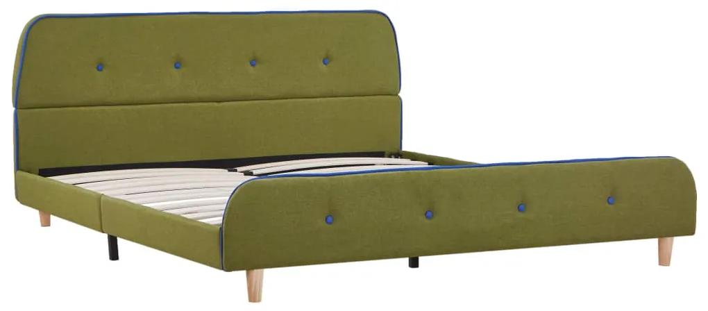 280933 vidaXL Cadru de pat, verde, 140 x 200 cm, material textil