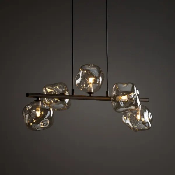 Lustră cu cablu LAVA 5xG9/8W/230V bronz/bej fumuriu