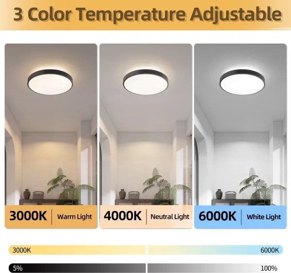 Brilagi - Lampă LED reglabilă GLASS POOL DOUBLE LED/48W/230V 40 cm neagră + telecomandă