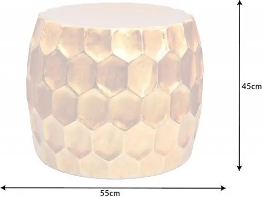 Masuta auxiliara design unicat Organic Orient 55cm, auriu