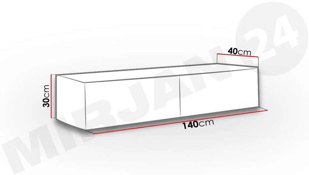 Masă TV/Dulap Zylia 140 (Gri + Gri lucios). Promo -17%. 1053759